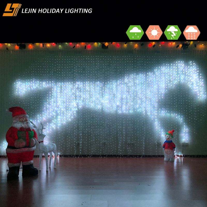 LEJIN HOILIDAY LIGHTTING 7x2M LED RGB Smart Curtain Light - Outdoor Holiday Decoration